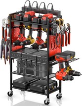 Cccei Power Tool Organizer Cart With Charging Station, Garage Floor, Red. - £90.34 GBP