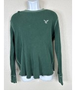 American Eagle Vintage Fit Green Thermal T Shirt Long Sleeve Mens Medium - £10.58 GBP