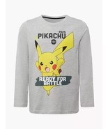 Pokémon Pikachu Ready for Battle Long Sleeve T-Shirt, Grey, Character Pr... - $20.24
