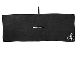 Raiders Las Vegas Oakland NFL Logo Team Golf Microfiber Towel 16 x 40 Black - £15.77 GBP
