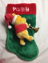 Winnie The Pooh 16&quot; Christmas Stocking Bear With Horn Trumpet Plush - £23.83 GBP