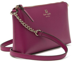 NWB Kate Spade Chain Declan Crossbody Purple Leather WKRU6081 $248 Gift Bag FS - $83.15