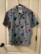 Take Pride Men&#39;s Cambray Button-Up Shirt Boats Flags Rainbows Multi-Color - $33.28 CAD+