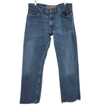 Levis 514 Mens Jeans Actual Size 38x33 Slim Straight Raw Cut Hems 100% Cotton - £9.13 GBP