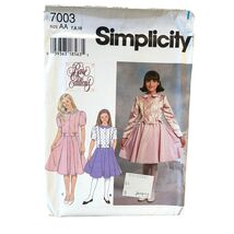 Simplicity Sewing Pattern 7003 Dress Two Piece Girls Size 7-10 - $7.57
