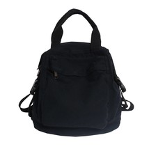 School Bag Student Shoulders Large Capacity Khaki Backpack Fashion Canvas Backpa - £30.66 GBP