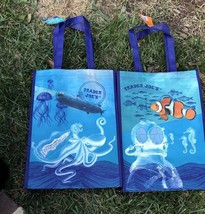 2 Trader Joe&#39;s Fearless Flyer Goldfish Shopping Tote Bag Limited Reusable - £17.01 GBP