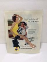 Orig. 1950&#39;s Pepsi-Cola Refreshes Without Filling-Vtg. Ad &quot;Lovely Figures&quot; - £15.14 GBP