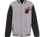 NBA Miami Heat Reversible Full Snap Fleece Jacket JH Design 2 Front Logos  - £95.91 GBP