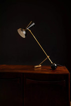 1920&#39;s Century  Stilnovo Table Lamps Italian Enamel  Glossy Black Hand Made - $310.86