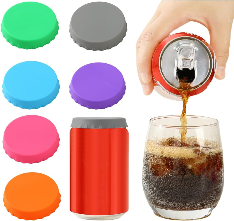 6 Pack Silicone Soda Can Cover, Emptycolor Reusable Soda Can Lids to Keep Carbon Item image 12