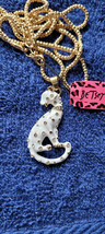 New Betsey Johnson Necklace Cheeta White Clear Rhinestone Collectible Decorate - £11.91 GBP