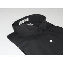 Men's Tuxedo shirt By CLASSIX Wing Tip Formal Plain Front After Six M14 Black image 4
