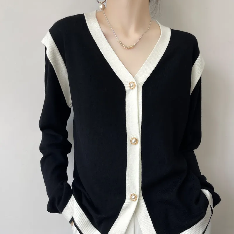  new spring and autumn V-neck cashmere  cardigan thin women&#39;s loose  lazy style  - £164.01 GBP