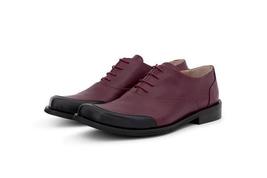 Two Tone Black Maroon Oxford Lace Up Formal Dress Handmade Leather Shoes - £125.85 GBP