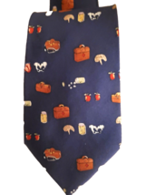 Nicole Miller Silk Tie Doctor Physician MD X-Ray Medical Theme Navy Hand... - $19.00