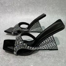 Luxury Rhinestone Sandals Woman Open Toe Strange High Heels Mules Lady Sexy Part - £109.38 GBP