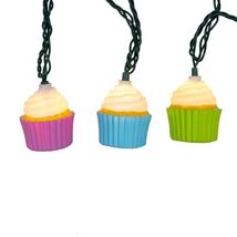 Kurt Adler 12-Foot UL 10-Light Multicolor Cupcake Light Set with Green Wire - $31.98