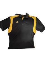 Russell Athletic Mens Polo Shirt Sz  Short Sleeve Black Yellow Iowa Missouri - £11.78 GBP