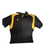 Russell Athletic Mens Polo Shirt Sz  Short Sleeve Black Yellow Iowa Miss... - £11.62 GBP