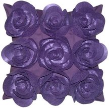 PILLOW DÉCOR Felt Flowers in Purple 17x17 Throw Pillow - $29.95