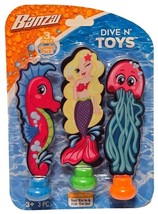 Banzai Toss &#39;Em In &amp; Fish &#39;Em Out 3 Combo Pack Dive N&#39; Toys (3+) New Sealed - £7.64 GBP