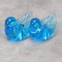 Blue Bird of Happiness Art Glass Figurine Signed Leo Ward Vintage 1994 L... - $26.45