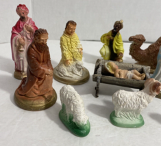 Set 13 piece VINTAGE NATIVITY Scene  FIGURES Table top - £23.27 GBP