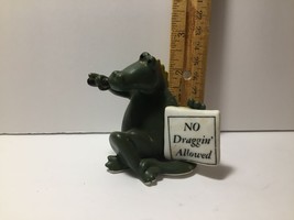 Vintage Collectible Dragon Figure Figurine Ceramic &quot;No Draggin&#39; Allowed&quot; Taiwan - £9.96 GBP
