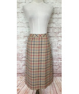 Pendleton The Check Wool Midi Pencil Skirt Size 8 Tan Lined - £51.51 GBP