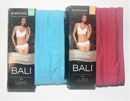 Bali Womens 2pk Hipsters Underwear Blue or Red Sizes 7/L or 8/XL NIP - $9.59