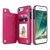 PU Hot Pink Leather Flip Case Apple iPhone (SE2020 12 11 X 8 7 6 Plus Max Pro S) - £15.68 GBP