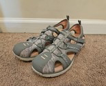 Dr. Scholl&#39;s Andrews Fisherman Sandals Hook and Loop Gray/Pink Sole 9.5M - $29.41