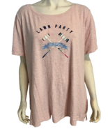 Talbots Plus Women&#39;s Lawn Party Tee Shirt Pink 3X NWT - $32.57 CAD