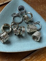 Large Lot of Various Styles of Goldtone &amp; Silvertone Scarf Rings for Man... - $13.09