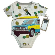 Mini Shatsu Surf Woodie Wagon Bodysuit Size 6 Month New - £14.61 GBP