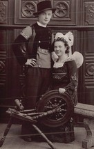 Concarneau FRANCE-YOUNG Man &amp; Woman In National Costume~Photo Postcard - £5.42 GBP