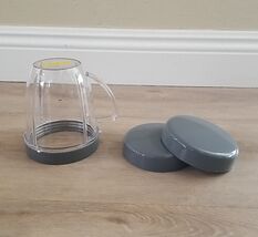 18 oz Cup with Attached Handle And 2 Lid Add On For Nutribullet NB-101B ... - $14.99