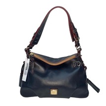 Dooney Bourke Shoulder Bag Blue Smooth Leather Tegan Buckles Tassels Teagan - $275.20