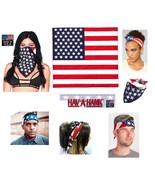 *USA MADE US FLAG American Bandana BANDANNA Scarf Head Wrap Face Scarve ... - £7.20 GBP