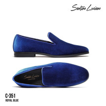 Mens Santino Luciano Shoes Soft Velvet Slip on Loafer Formal C351 Royal ... - $59.99
