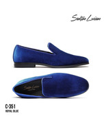 Mens Santino Luciano Shoes Soft Velvet Slip on Loafer Formal C351 Royal ... - €51,46 EUR