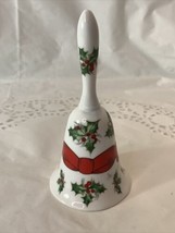 Vintage Seymour Mann Fine Bone China Christmas Bell Holly Berry Red Bow 1980 - £6.41 GBP