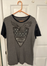 American Eagle Mens T-Shirt Size Large Grey With Graphic Design AEO - $14.01