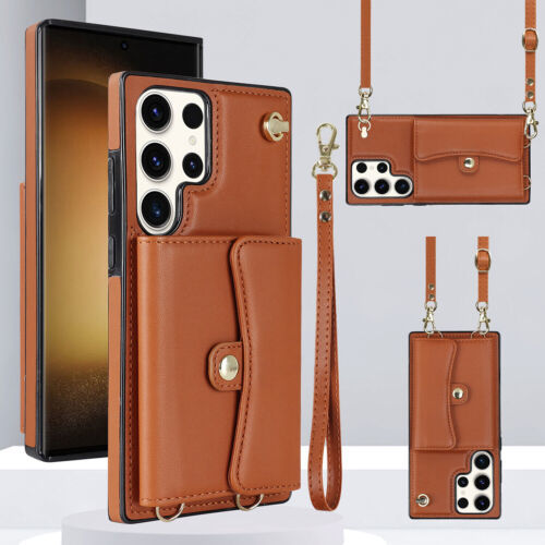 Primary image for For Samsung Note20 S21 S22 S23 ultra+ Leather wallet hard Silicon back Cover