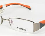 CARPE 31156 DARK SILVER /GREY /ORANGE EYEGLASSES GLASSES METAL FRAME 51-... - $48.37