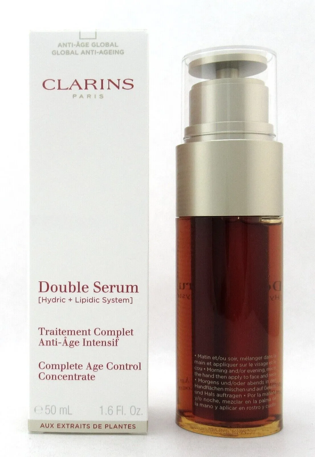 Clarins Paris Double Anti Aging Serum Complete Age Control 1.6 Oz New - $53.00