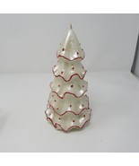 White Christmas Tree Candle w/ Red Glitter 10&quot; Tall Never Lit Holiday Me... - $272.21 MXN