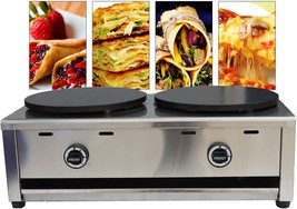 16’’ Double Head Pancake Maker Natural Gas Crepe Machine Nonstick Hotplate - $499.00