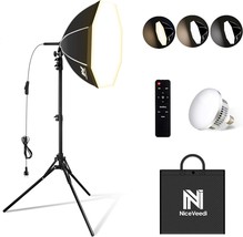Bi-Color Photography Lighting Kit, 20&quot; Softbox Lighting Kit With 85W Led... - $51.95